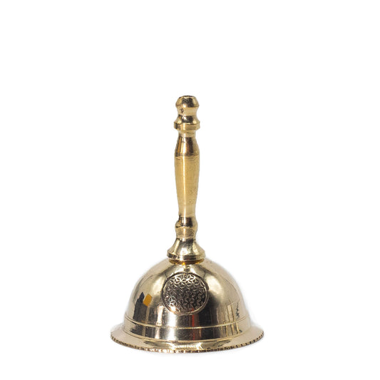 Pequeña campana de latón para altar - Flor de la Vida
