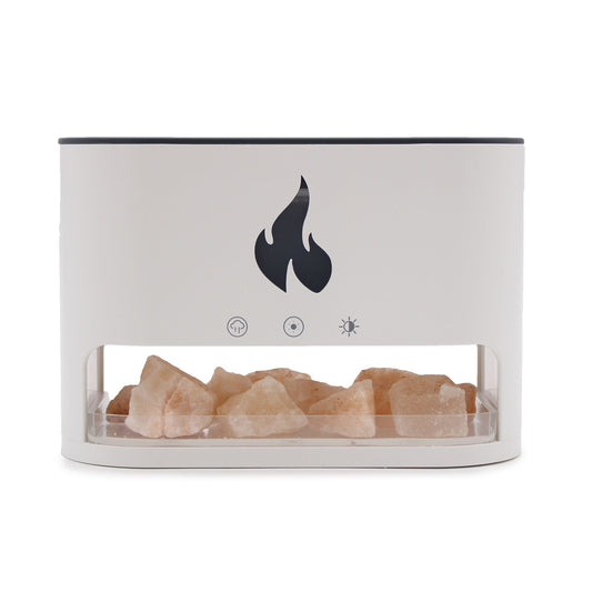 Difusor de Aroma Blaze - Cámara de Sal del Himalaya - USB-C - Efecto Llama (Sal incluida)